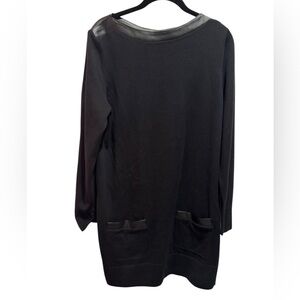 JEANNE PIERRE Black Long Sleeve Bateau Neck Sweater Dress